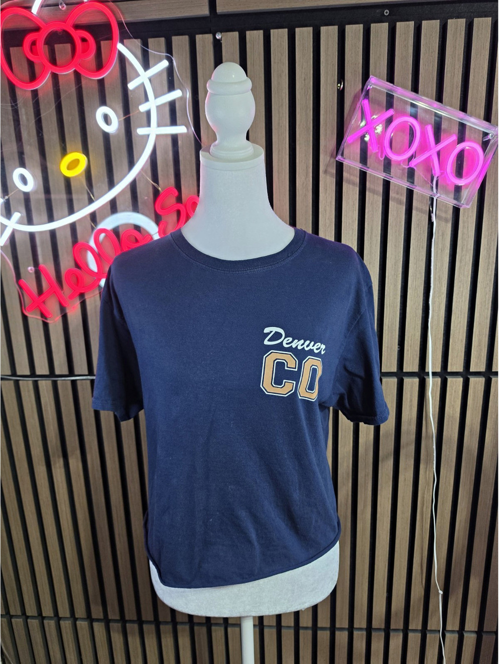 IML Denver CO 58 Graphic Blue Cotton Crew Neck Short Sleeve T-Shirt Size S